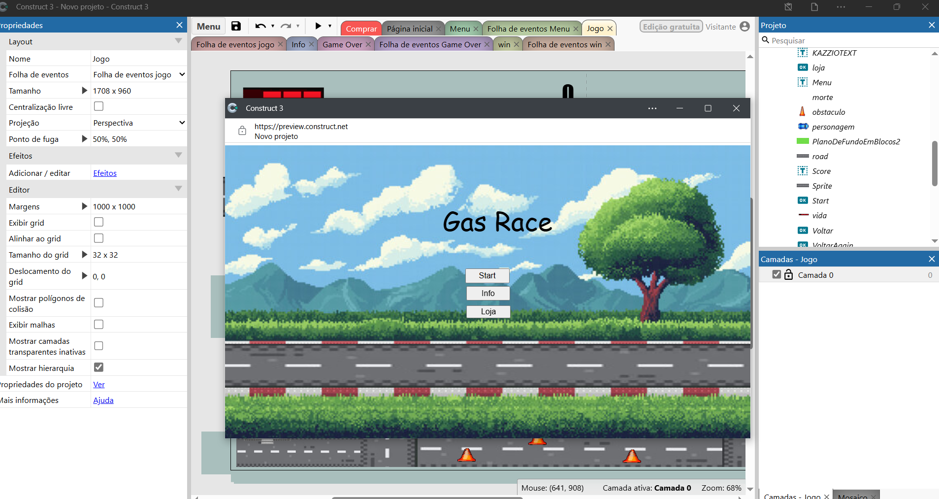 Preparação de Jogos